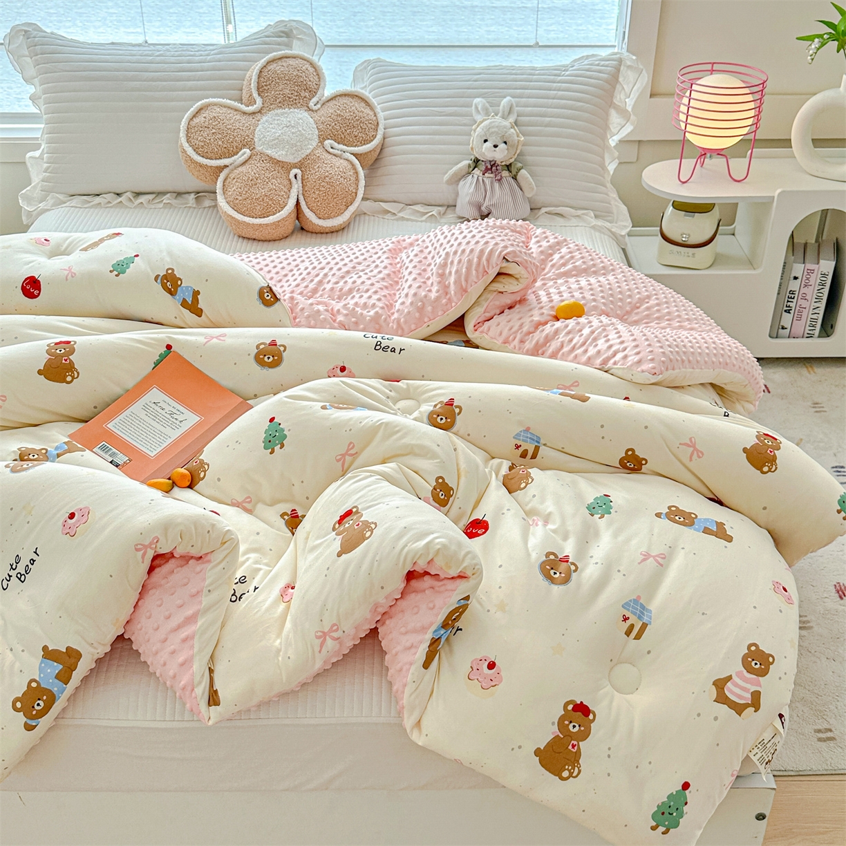 91家纺网 家纺一手货源 找家纺 优被业 2025新款A类牛奶丝针织棉豆豆被 大豆被 冬被 被子被芯 可爱萌宠