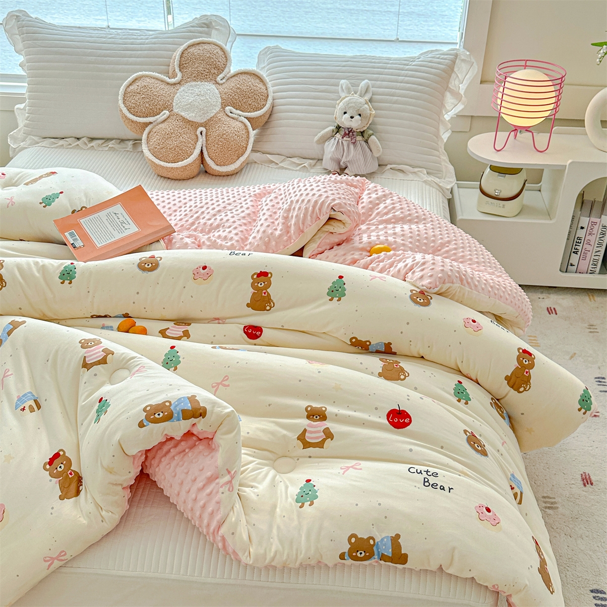 91家纺网 家纺一手货源 找家纺 优被业 2025新款A类牛奶丝针织棉豆豆被 大豆被 冬被 被子被芯 可爱萌宠