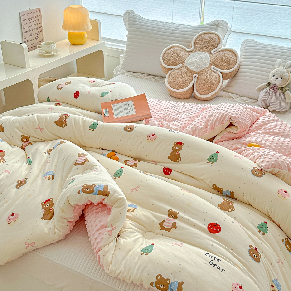 91家纺网 家纺一手货源 找家纺 优被业 2025新款A类牛奶丝针织棉豆豆被 大豆被 冬被 被子被芯 可爱萌宠