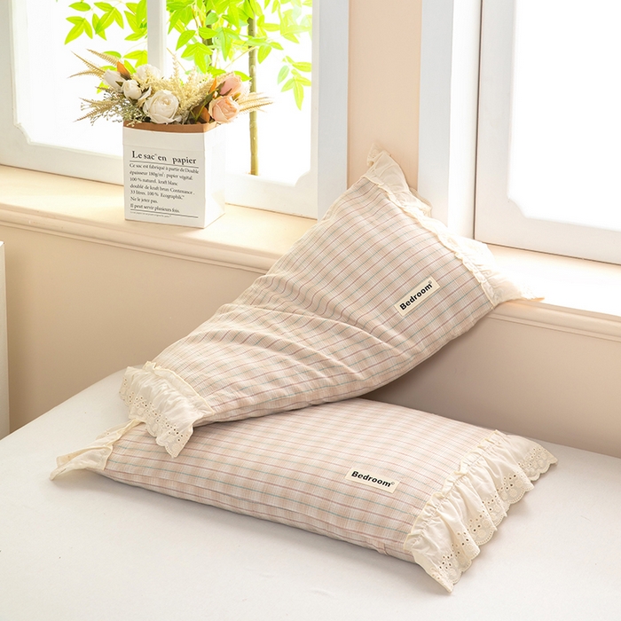 91家纺网 家纺一手货源 找家纺 （总）梦莱家纺 2025新款花边款荞麦枕枕头枕芯