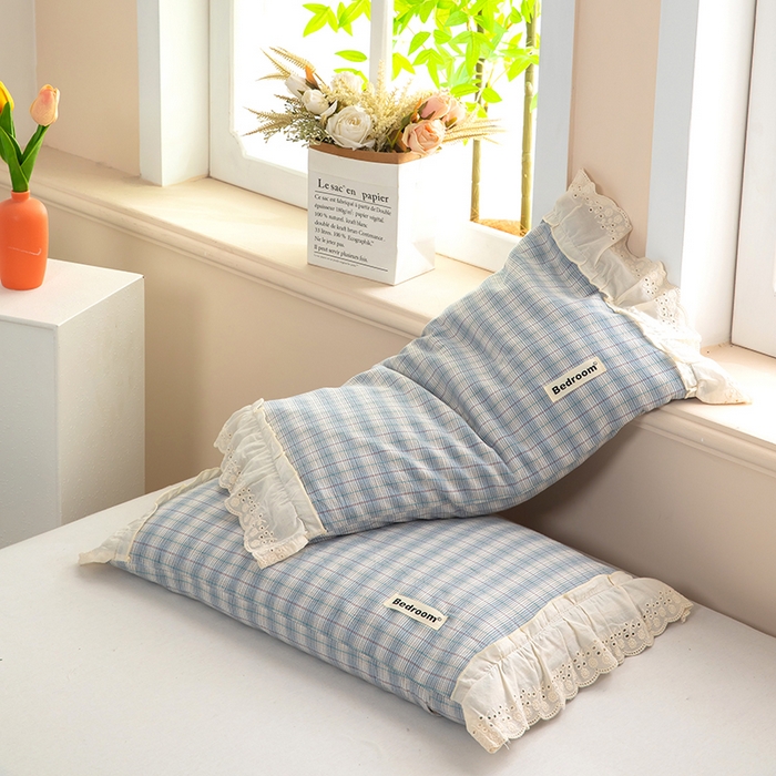 91家纺网 家纺一手货源 找家纺 （总）梦莱家纺 2025新款花边款荞麦枕枕头枕芯