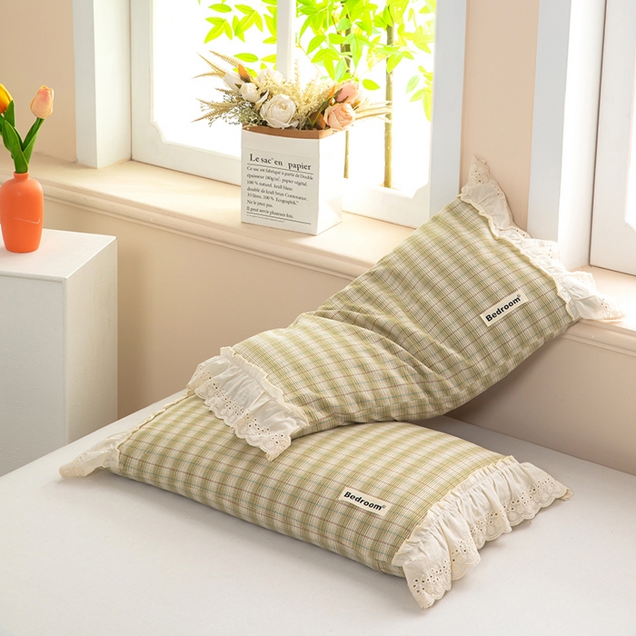 91家纺网 家纺一手货源 找家纺 （总）梦莱家纺 2025新款花边款荞麦枕枕头枕芯