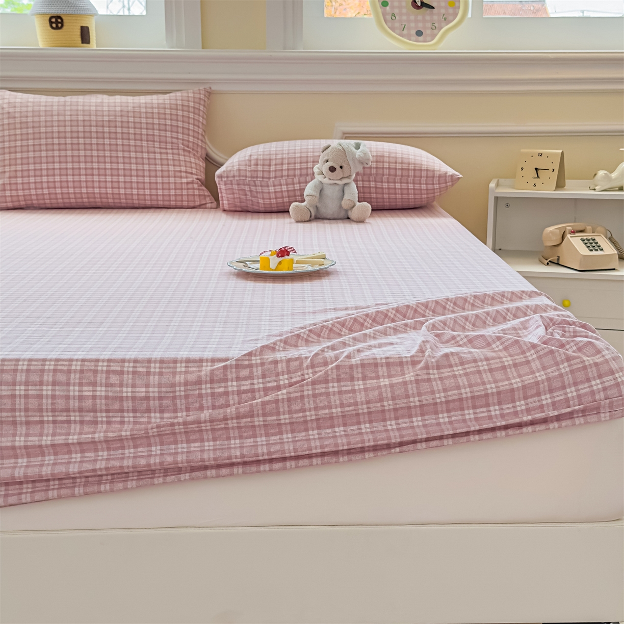 91家纺网 家纺一手货源 找家纺 （总）菡宝 2025新款全棉纯棉色织水洗棉单单床笠