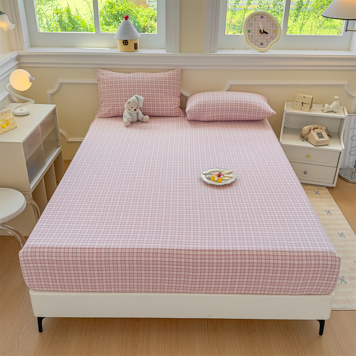 91家纺网 家纺一手货源 找家纺 （总）菡宝 2025新款全棉纯棉色织水洗棉单单床笠