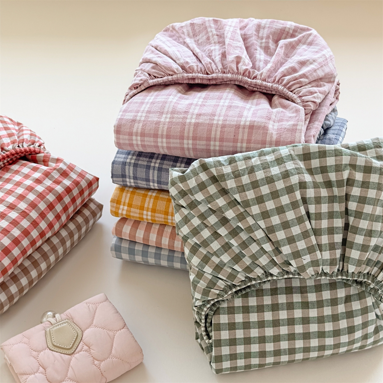 91家纺网 家纺一手货源 找家纺 （总）菡宝 2025新款全棉纯棉色织水洗棉单单床笠