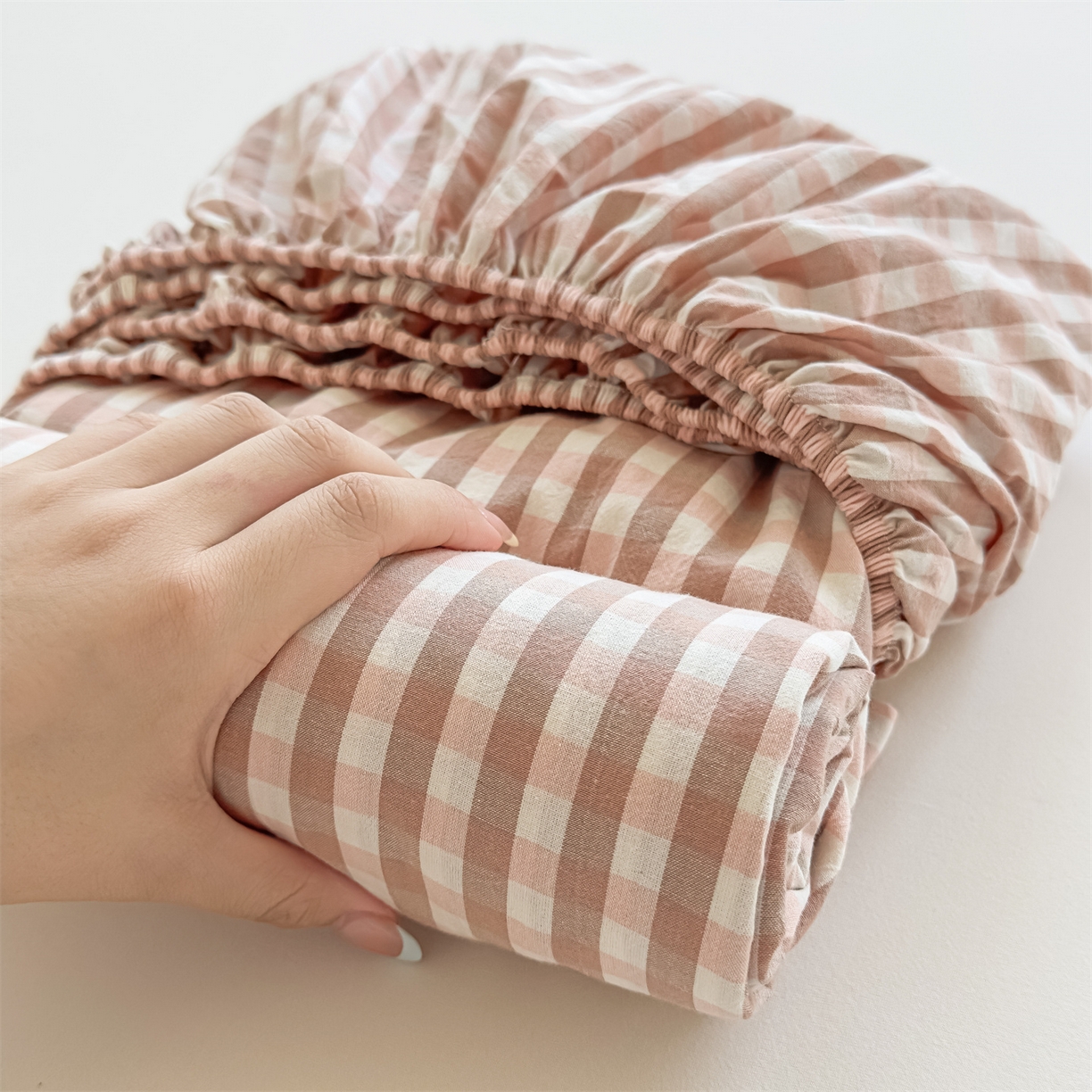 91家纺网 家纺一手货源 找家纺 （总）菡宝 2025新款全棉纯棉色织水洗棉单单床笠