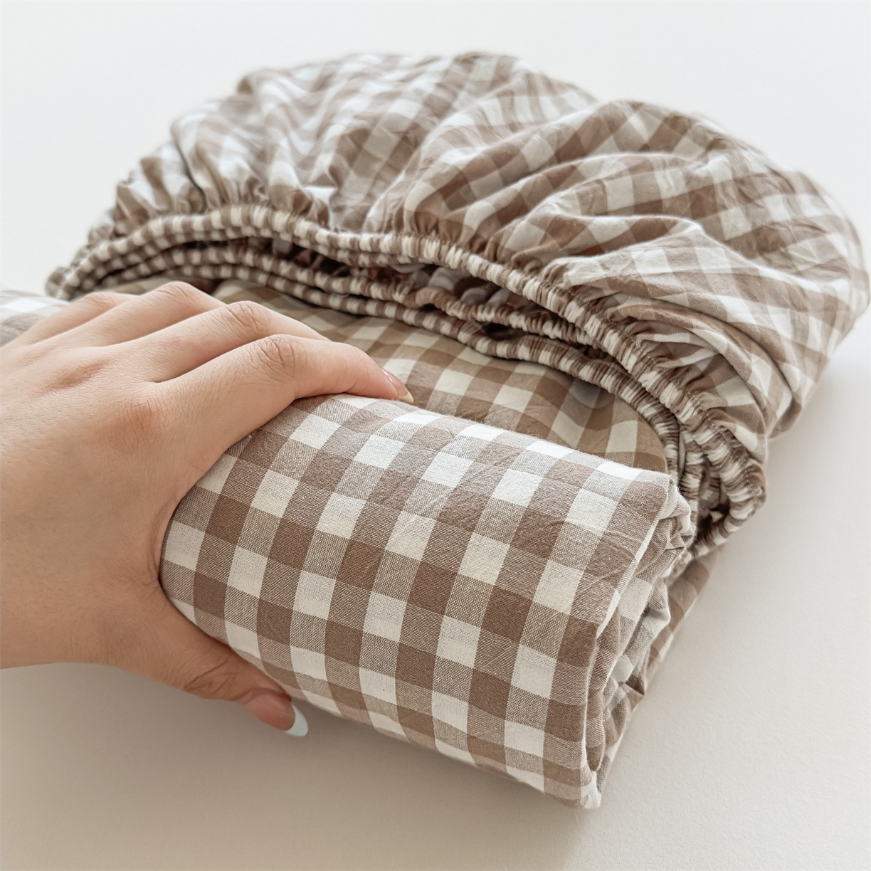 91家纺网 家纺一手货源 找家纺 （总）菡宝 2025新款全棉纯棉色织水洗棉单单床笠