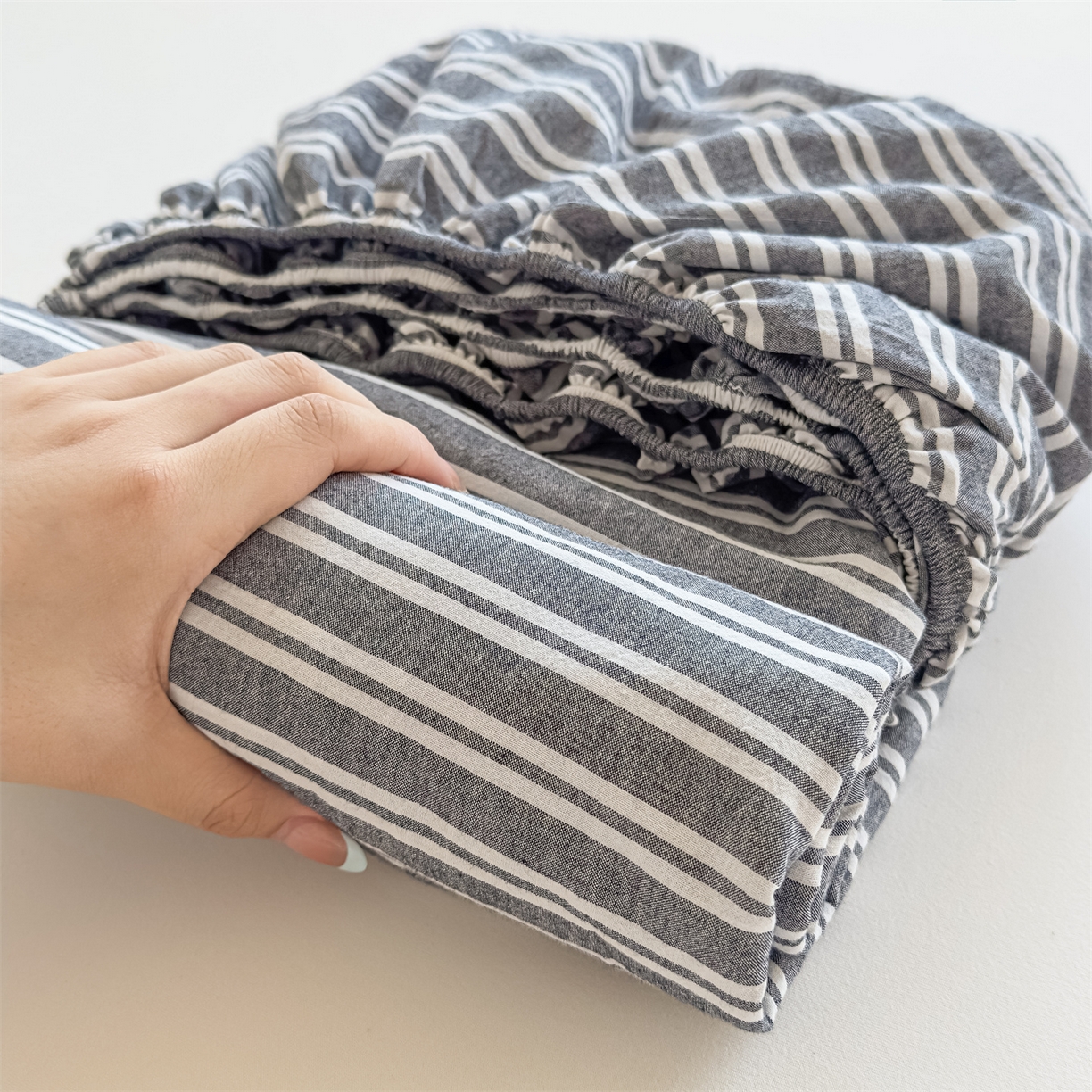 91家纺网 家纺一手货源 找家纺 （总）菡宝 2025新款全棉纯棉色织水洗棉单单床笠