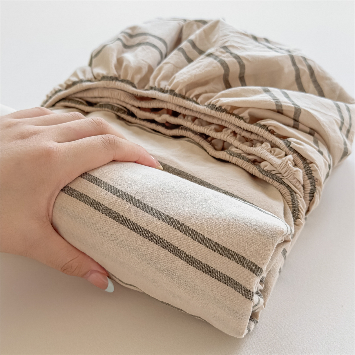 91家纺网 家纺一手货源 找家纺 （总）菡宝 2025新款全棉纯棉色织水洗棉单单床笠