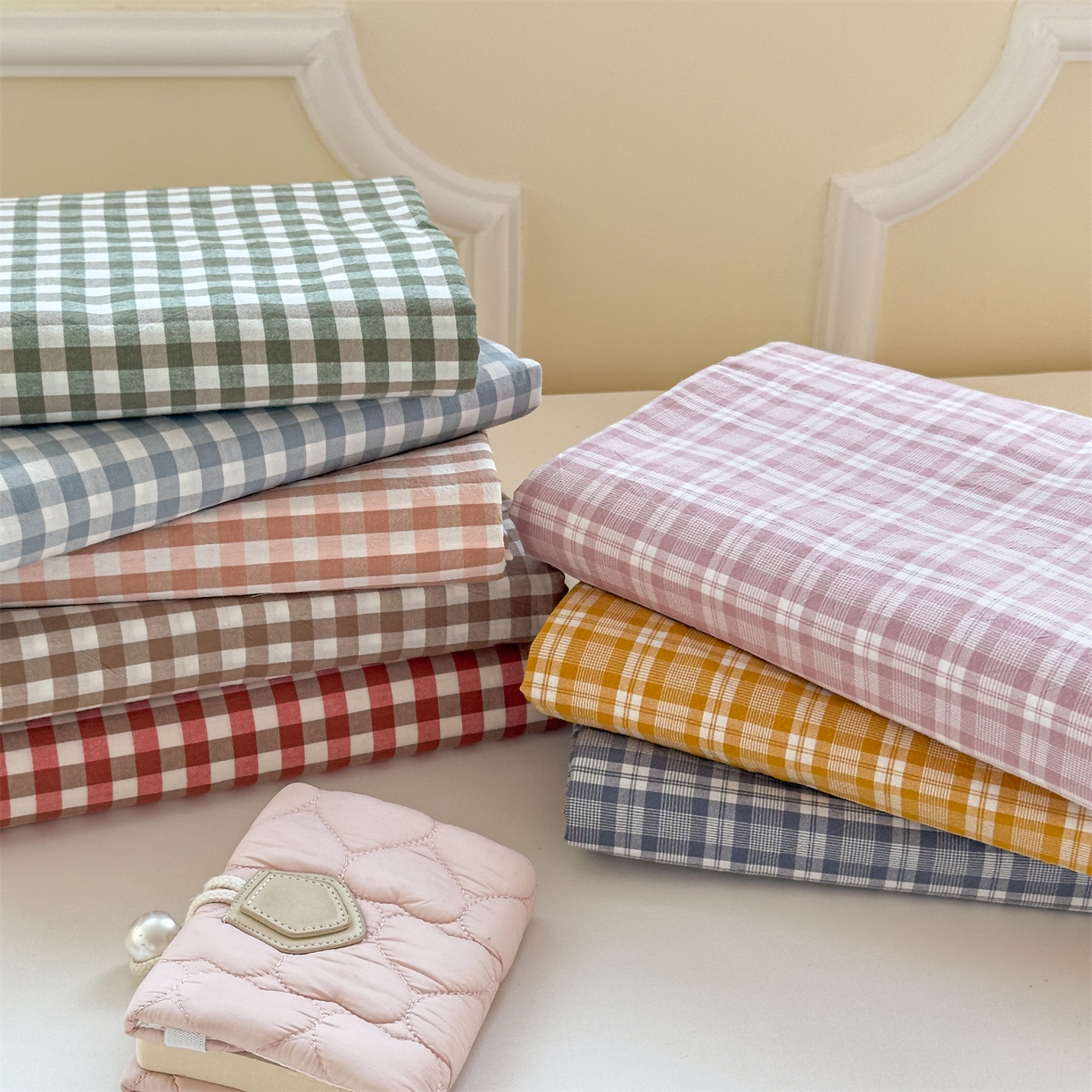 91家纺网 家纺一手货源 找家纺 菡宝 2025新款全棉纯棉色织水洗棉单床单 组合图仅供参考