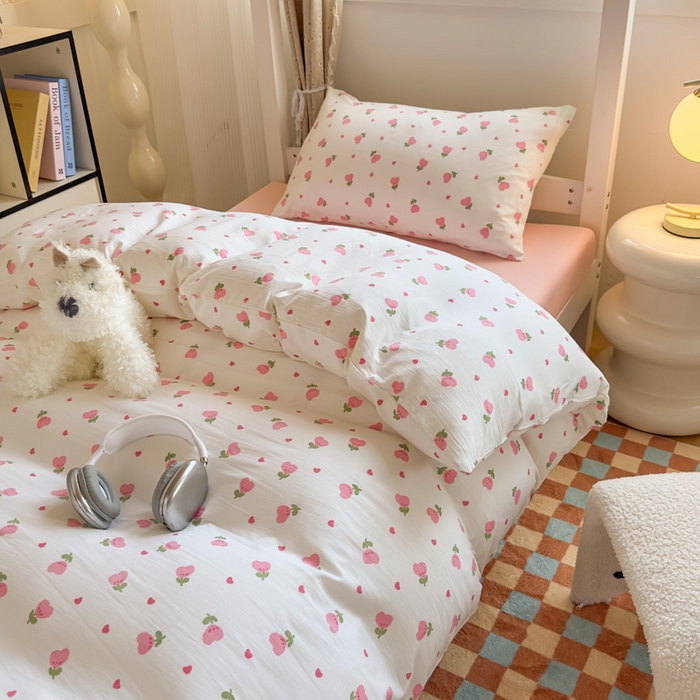 91家纺网 家纺一手货源 找家纺 曼陀罗2025新款超柔云朵棉学生宿舍上下铺三件套 小幸运