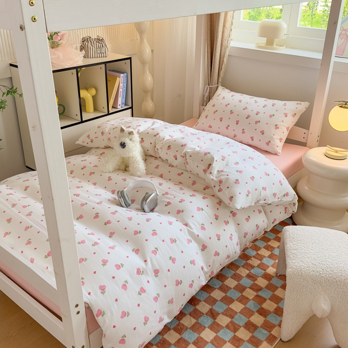 91家纺网 家纺一手货源 找家纺 曼陀罗2025新款超柔云朵棉学生宿舍上下铺三件套 小幸运