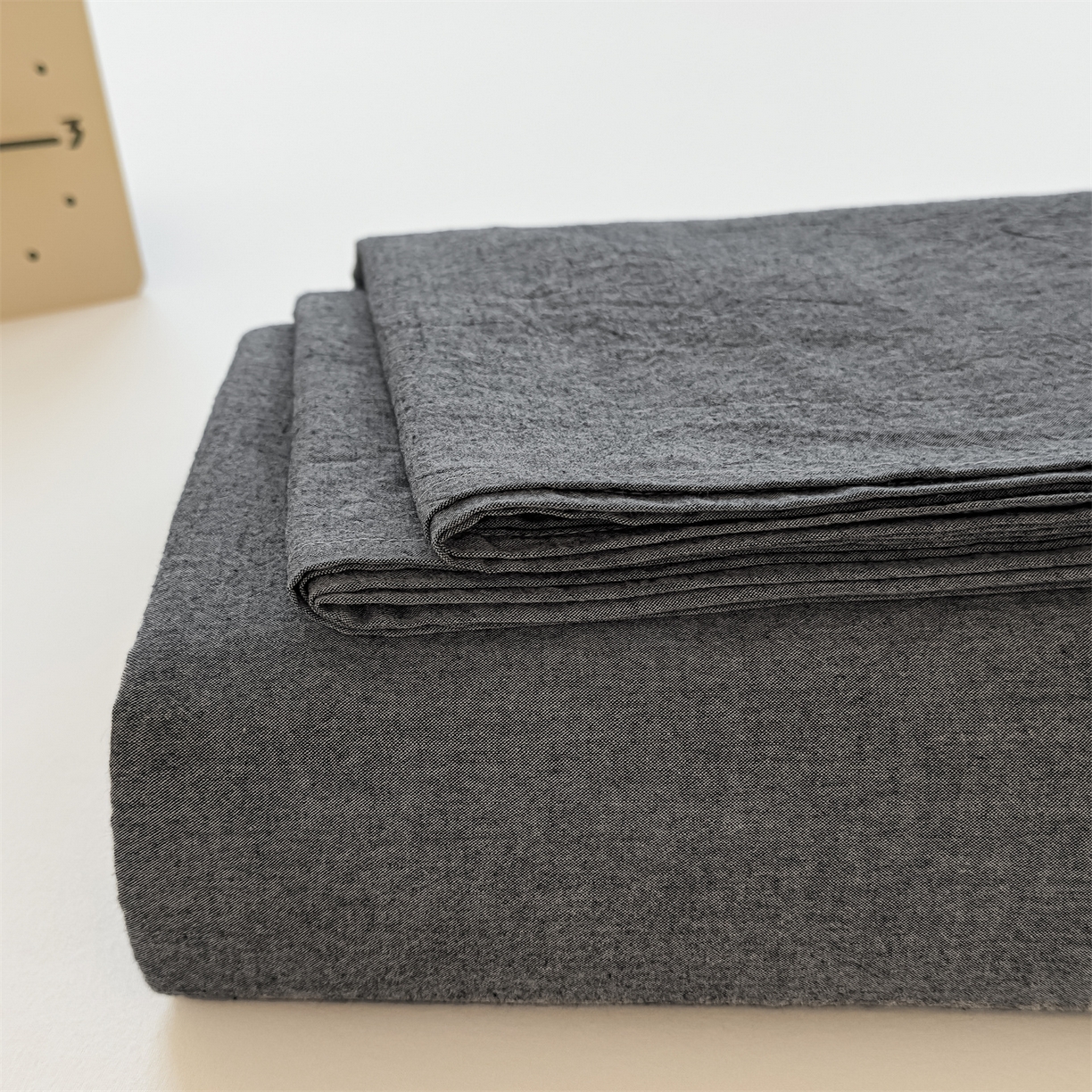 菡宝 2025新款全棉纯棉色织水洗棉单床单 黑色青年