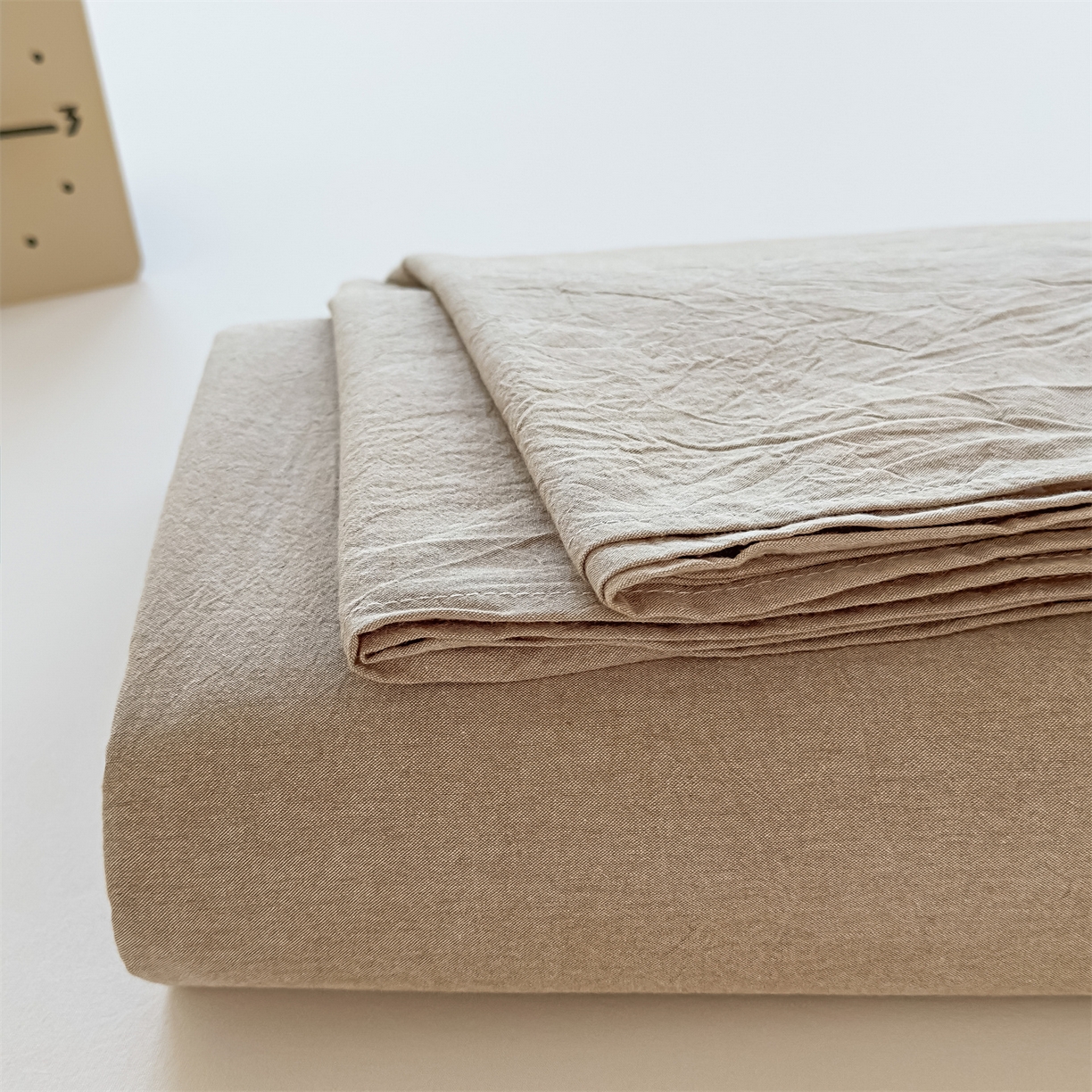 菡宝 2025新款全棉纯棉色织水洗棉单床单 卡其青年