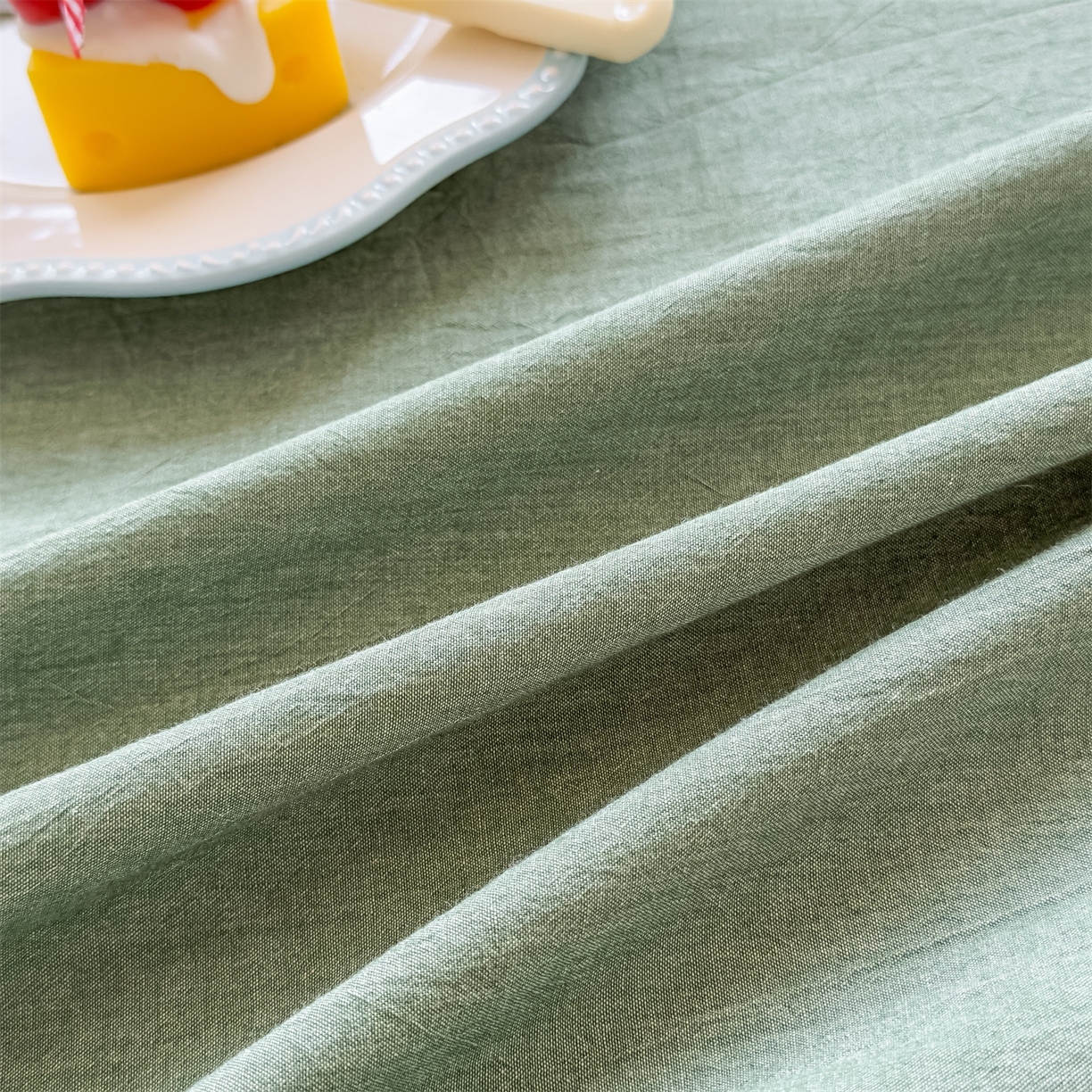 91家纺网 家纺一手货源 找家纺 菡宝 2025新款全棉纯棉色织水洗棉单床单 绿色青年