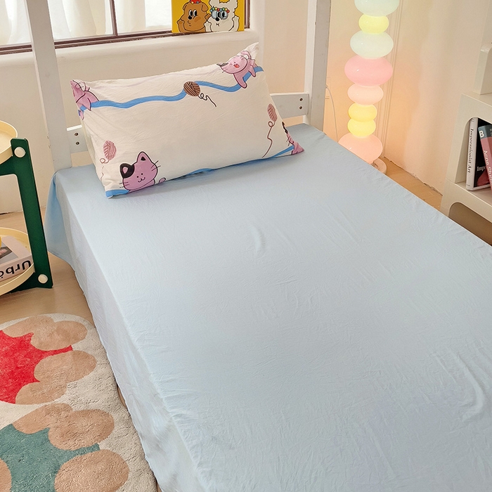 91家纺网 家纺一手货源 找家纺 曼陀罗2025新款超柔云朵棉学生宿舍上下铺三件套 线条喵