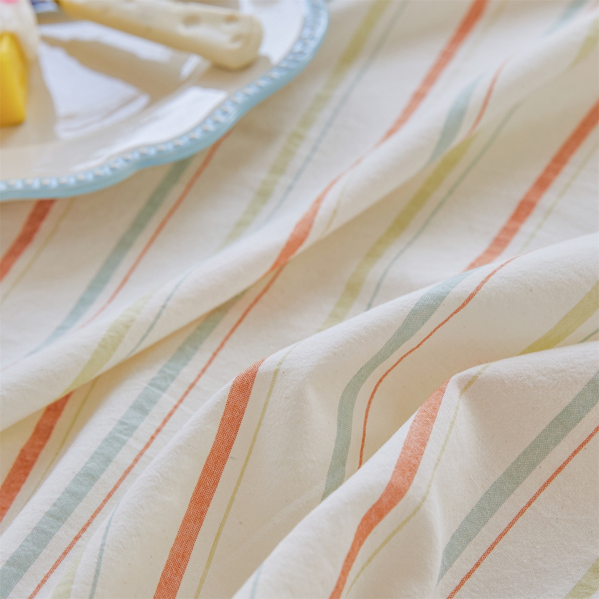 91家纺网 家纺一手货源 找家纺 菡宝 2025新款全棉纯棉色织水洗棉单床单 且乐绿青年