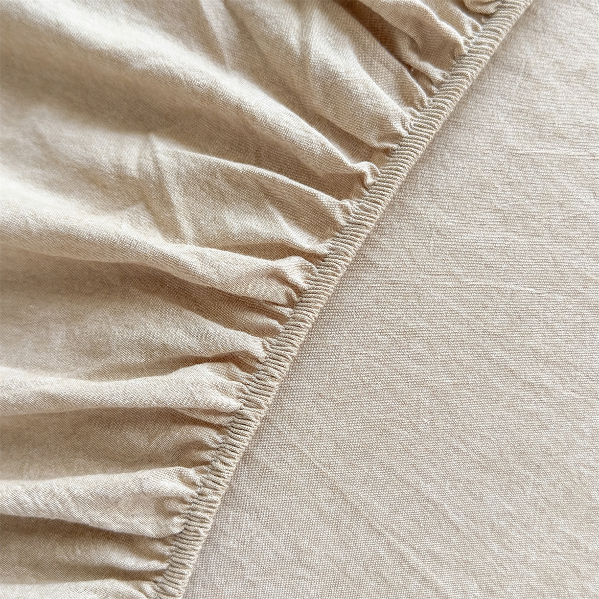 91家纺网 家纺一手货源 找家纺 菡宝 2025新款全棉纯棉色织水洗棉单单床笠 卡其青年