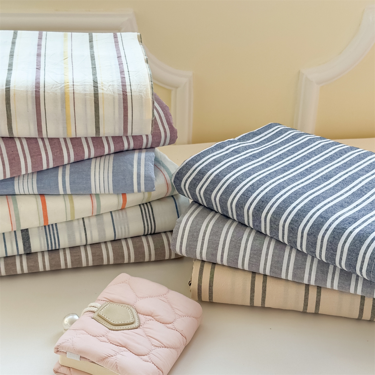 91家纺网 家纺一手货源 找家纺 菡宝 2025新款全棉纯棉色织水洗棉单床单 组合图仅供参考