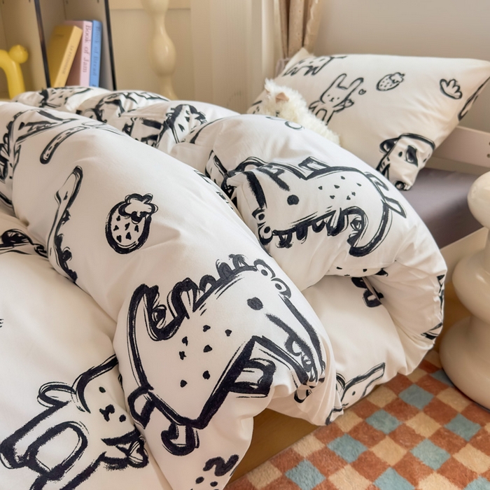 91家纺网 家纺一手货源 找家纺 曼陀罗2025新款超柔云朵棉学生宿舍上下铺三件套 涂鸦乐园