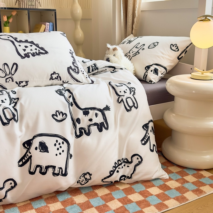 91家纺网 家纺一手货源 找家纺 曼陀罗2025新款超柔云朵棉学生宿舍上下铺三件套 涂鸦乐园