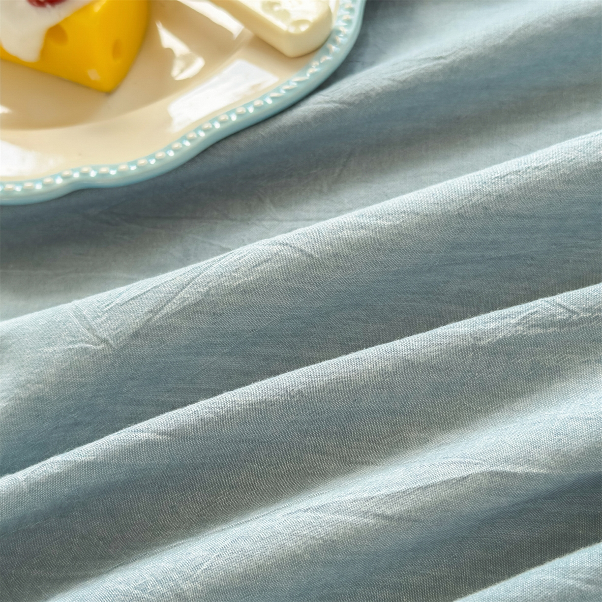 91家纺网 家纺一手货源 找家纺 菡宝 2025新款全棉纯棉色织水洗棉单品系列单枕套枕套单品 兰色青年