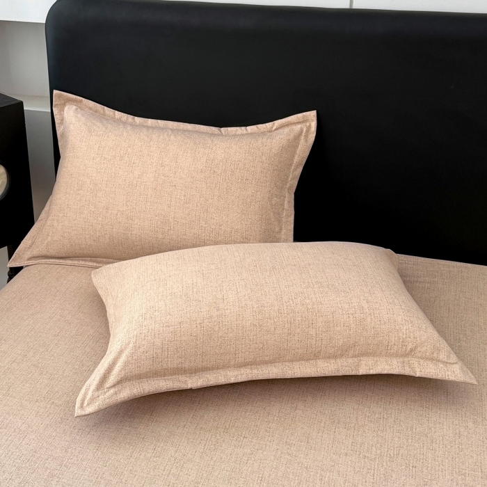 91家纺网 家纺一手货源 找家纺 梦舒羽 2025新款原麻枕套宿舍单人枕芯套枕头套内胆套仿亚麻 暖卡其