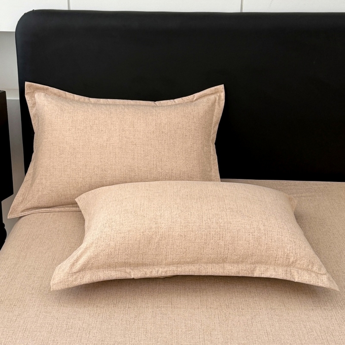 梦舒羽 2025新款原麻枕套宿舍单人枕芯套枕头套内胆套仿亚麻 暖卡其