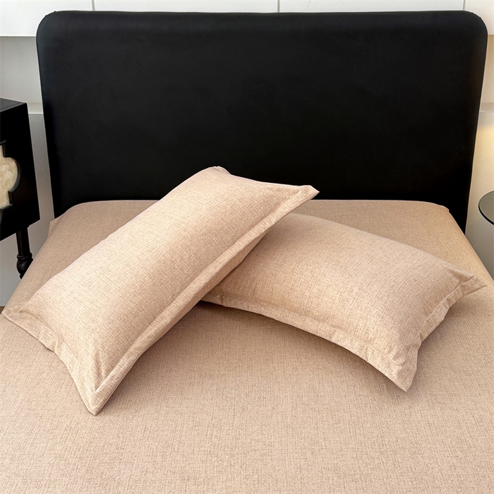 91家纺网 家纺一手货源 找家纺 梦舒羽 2025新款原麻枕套宿舍单人枕芯套枕头套内胆套仿亚麻 暖卡其