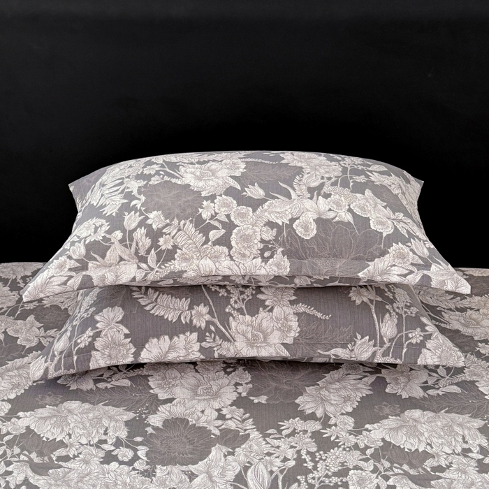 91家纺网 家纺一手货源 找家纺 梦舒羽 2025新款原麻枕套宿舍单人枕芯套枕头套内胆套仿亚麻 浮绘花影-白