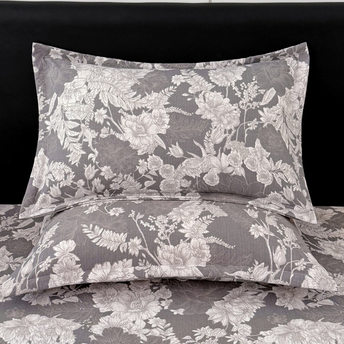 91家纺网 家纺一手货源 找家纺 梦舒羽 2025新款原麻枕套宿舍单人枕芯套枕头套内胆套仿亚麻 浮绘花影-白