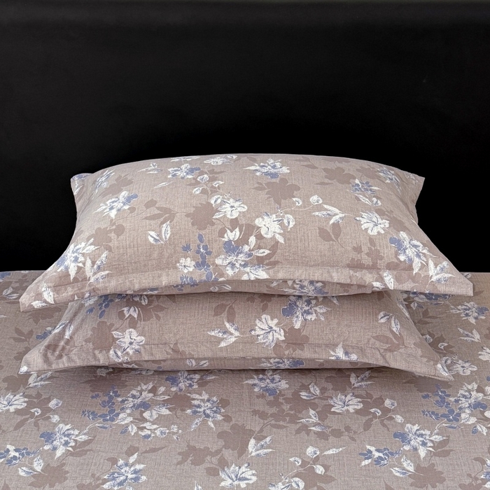 91家纺网 家纺一手货源 找家纺 梦舒羽 2025新款原麻枕套宿舍单人枕芯套枕头套内胆套仿亚麻 漫步花丛-蓝