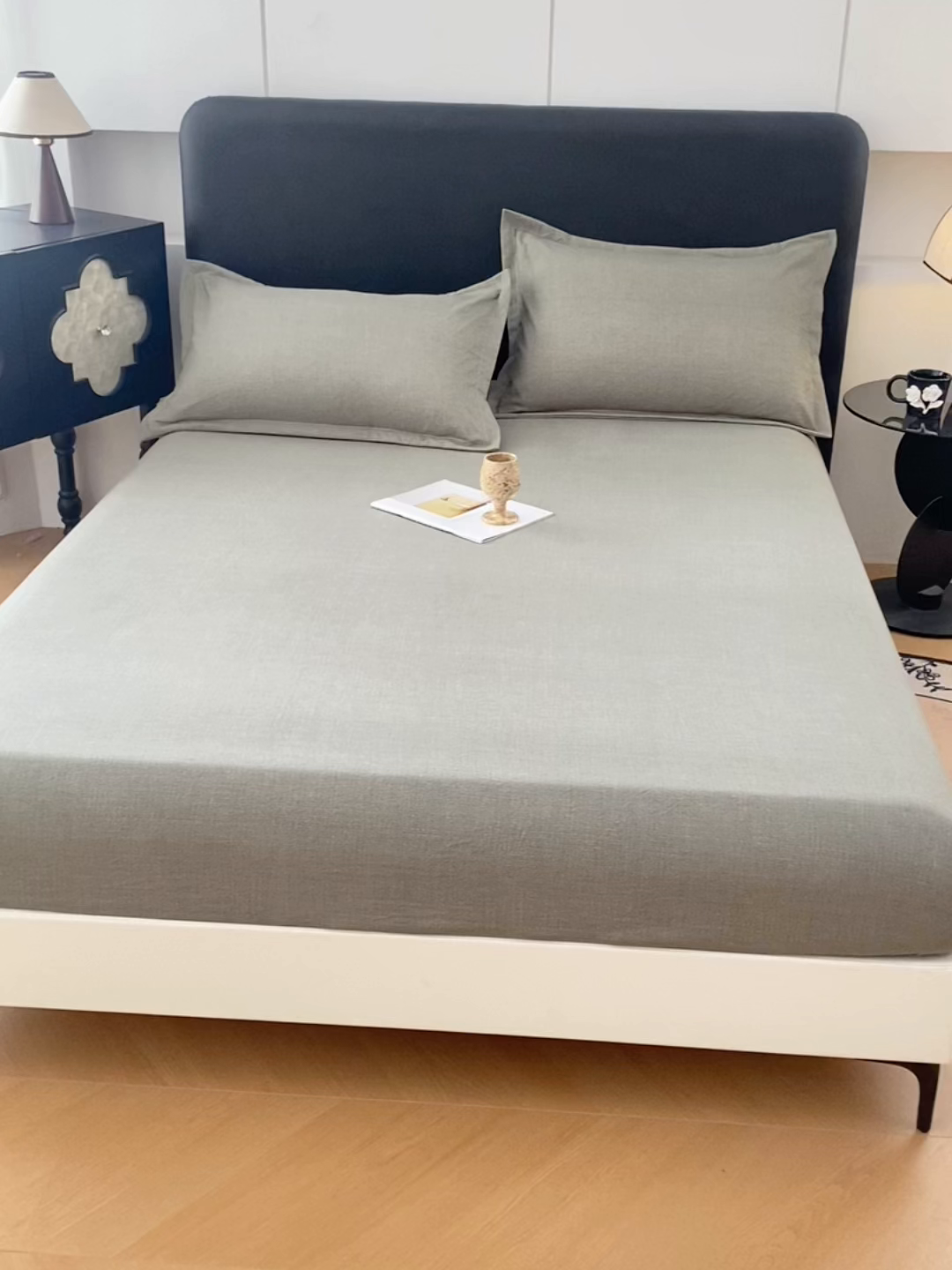 91家纺网 家纺一手货源 找家纺 梦舒羽 2025新款原麻枕套宿舍单人枕芯套枕头套内胆套仿亚麻 云杉绿