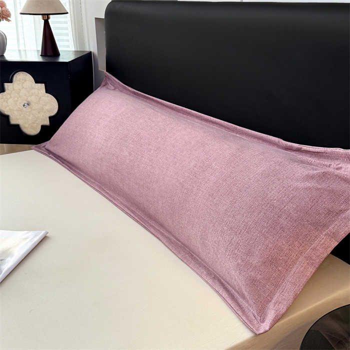 91家纺网 家纺一手货源 找家纺 梦舒羽 2025新款原麻双人枕套宿舍情侣枕芯套家用加长枕头套内胆套仿亚麻 星野紫