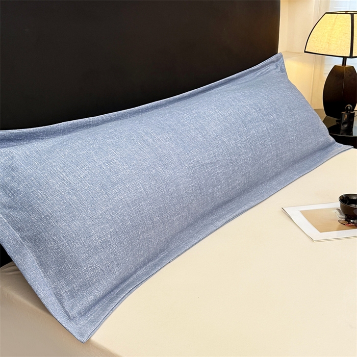 梦舒羽 2025新款原麻双人枕套宿舍情侣枕芯套家用加长枕头套内胆套仿亚麻 帝都蓝