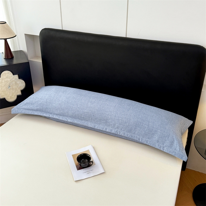 91家纺网 家纺一手货源 找家纺 梦舒羽 2025新款原麻双人枕套宿舍情侣枕芯套家用加长枕头套内胆套仿亚麻 帝都蓝