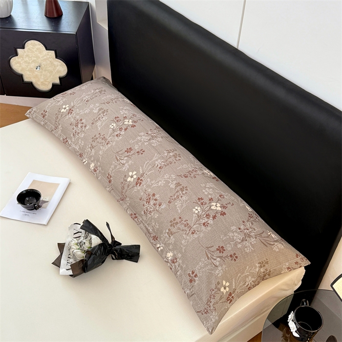 91家纺网 家纺一手货源 找家纺 梦舒羽 2025新款原麻双人枕套宿舍情侣枕芯套家用加长枕头套内胆套仿亚麻 山花浪漫