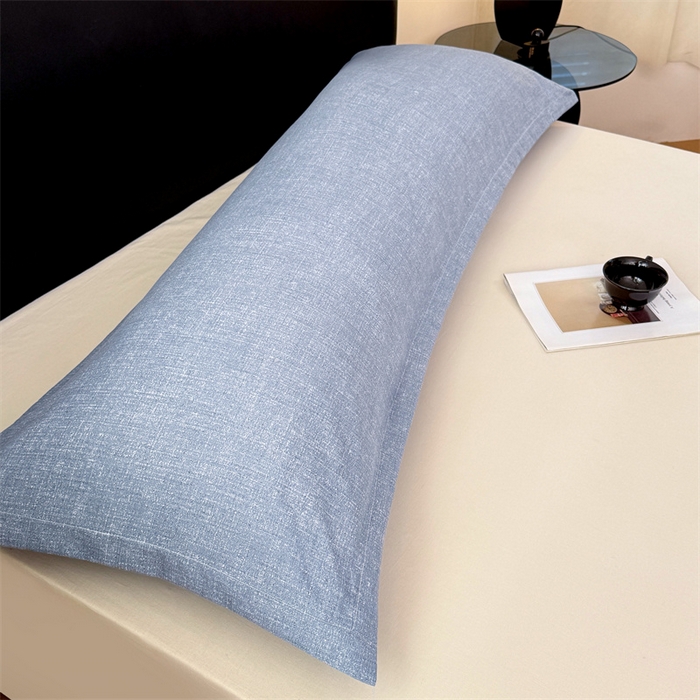 91家纺网 家纺一手货源 找家纺 梦舒羽 2025新款原麻双人枕套宿舍情侣枕芯套家用加长枕头套内胆套仿亚麻 帝都蓝