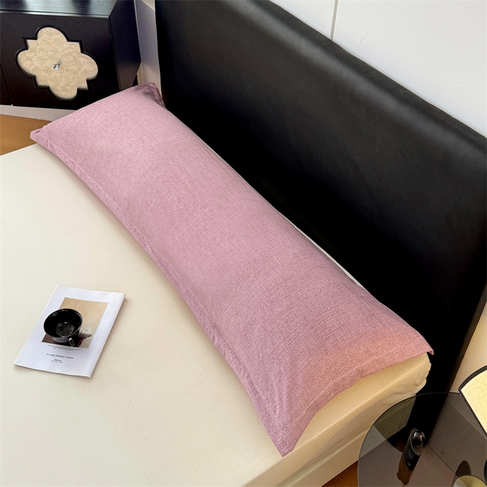 91家纺网 家纺一手货源 找家纺 梦舒羽 2025新款原麻双人枕套宿舍情侣枕芯套家用加长枕头套内胆套仿亚麻 星野紫