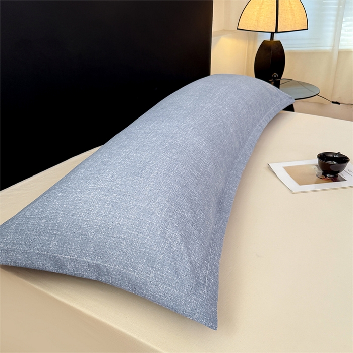 91家纺网 家纺一手货源 找家纺 梦舒羽 2025新款原麻双人枕套宿舍情侣枕芯套家用加长枕头套内胆套仿亚麻 帝都蓝