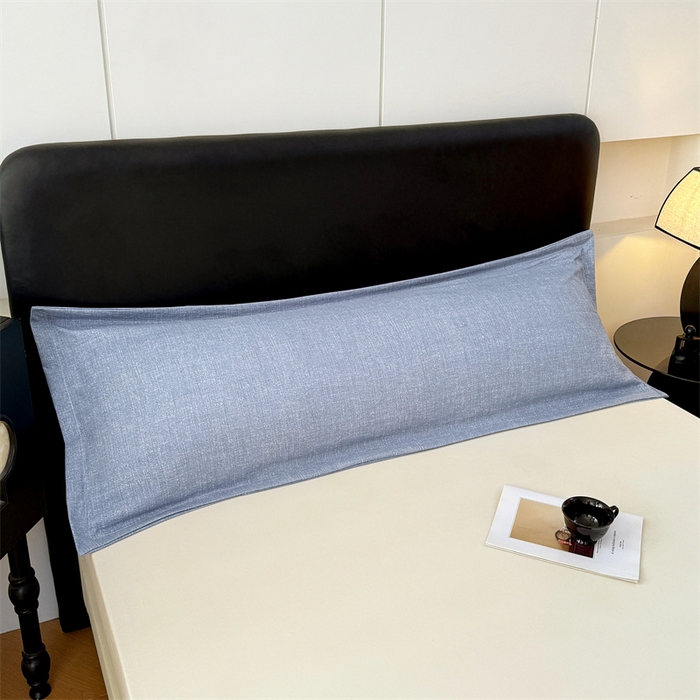 91家纺网 家纺一手货源 找家纺 梦舒羽 2025新款原麻双人枕套宿舍情侣枕芯套家用加长枕头套内胆套仿亚麻 帝都蓝