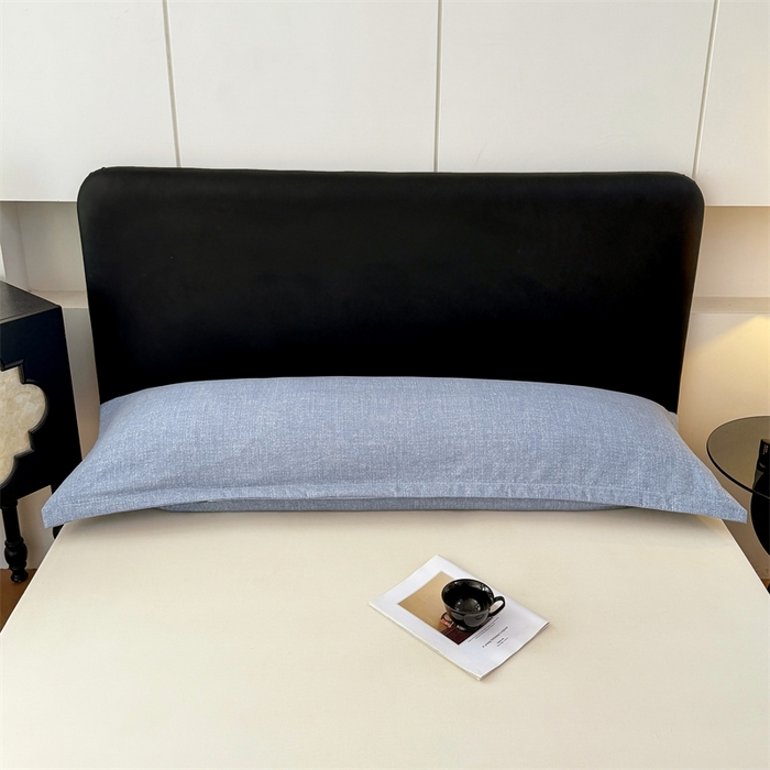 91家纺网 家纺一手货源 找家纺 梦舒羽 2025新款原麻双人枕套宿舍情侣枕芯套家用加长枕头套内胆套仿亚麻 帝都蓝