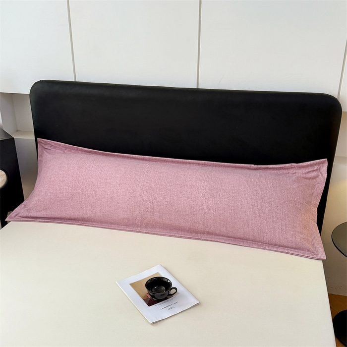 91家纺网 家纺一手货源 找家纺 梦舒羽 2025新款原麻双人枕套宿舍情侣枕芯套家用加长枕头套内胆套仿亚麻 星野紫
