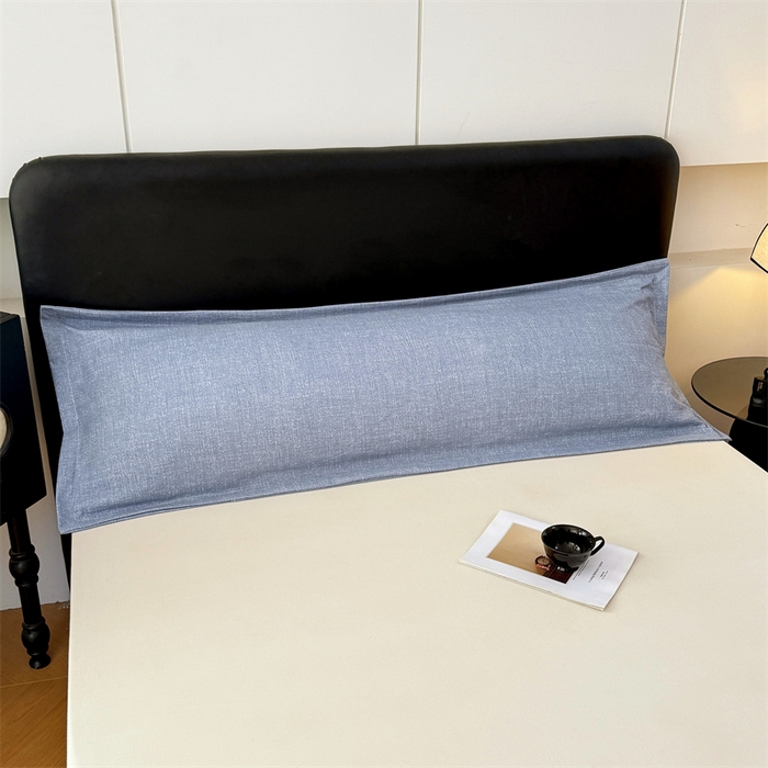 91家纺网 家纺一手货源 找家纺 梦舒羽 2025新款原麻双人枕套宿舍情侣枕芯套家用加长枕头套内胆套仿亚麻 帝都蓝