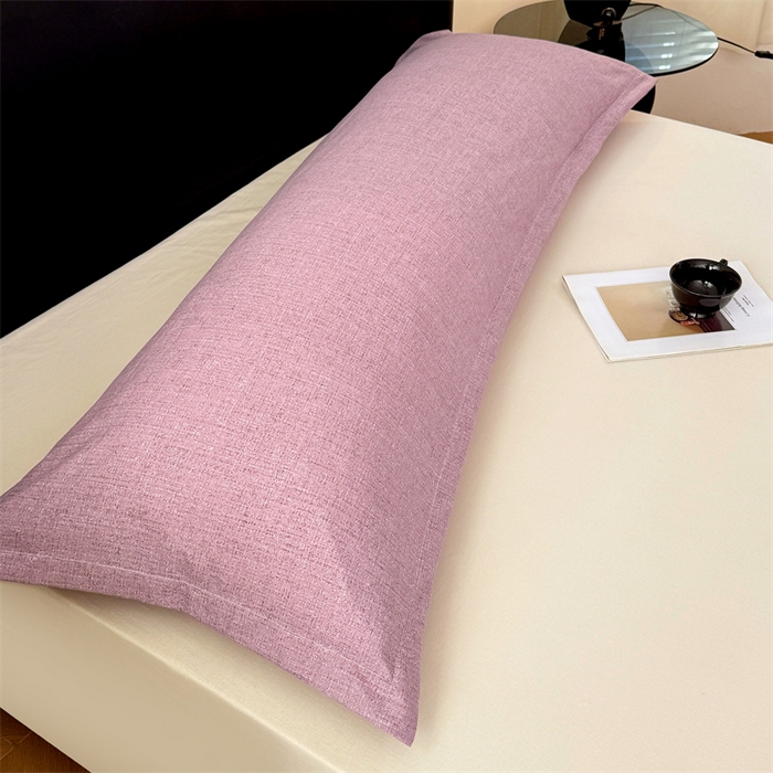 91家纺网 家纺一手货源 找家纺 梦舒羽 2025新款原麻双人枕套宿舍情侣枕芯套家用加长枕头套内胆套仿亚麻 星野紫