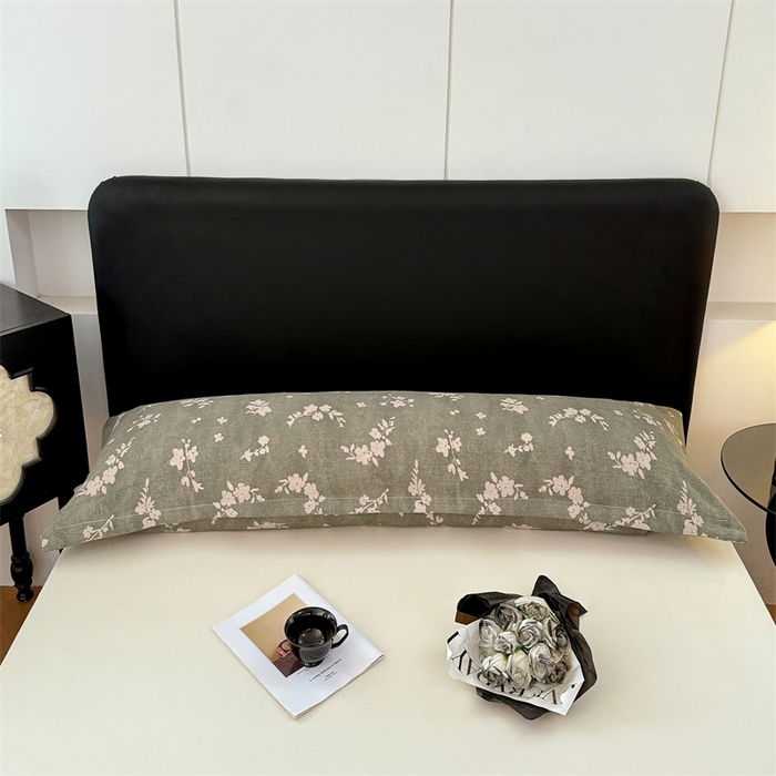 91家纺网 家纺一手货源 找家纺 梦舒羽 2025新款原麻双人枕套宿舍情侣枕芯套家用加长枕头套内胆套仿亚麻 曼妙花园