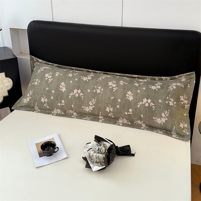 91家纺网 家纺一手货源 找家纺 梦舒羽 2025新款原麻双人枕套宿舍情侣枕芯套家用加长枕头套内胆套仿亚麻 曼妙花园