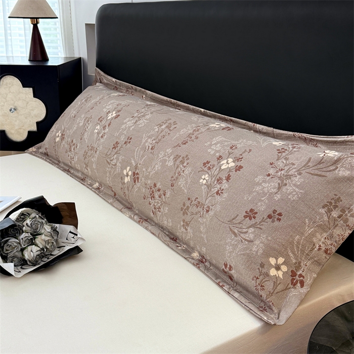 91家纺网 家纺一手货源 找家纺 梦舒羽 2025新款原麻双人枕套宿舍情侣枕芯套家用加长枕头套内胆套仿亚麻 山花浪漫