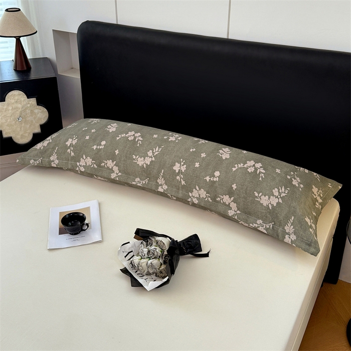 91家纺网 家纺一手货源 找家纺 梦舒羽 2025新款原麻双人枕套宿舍情侣枕芯套家用加长枕头套内胆套仿亚麻 曼妙花园