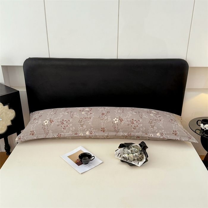 91家纺网 家纺一手货源 找家纺 梦舒羽 2025新款原麻双人枕套宿舍情侣枕芯套家用加长枕头套内胆套仿亚麻 山花浪漫